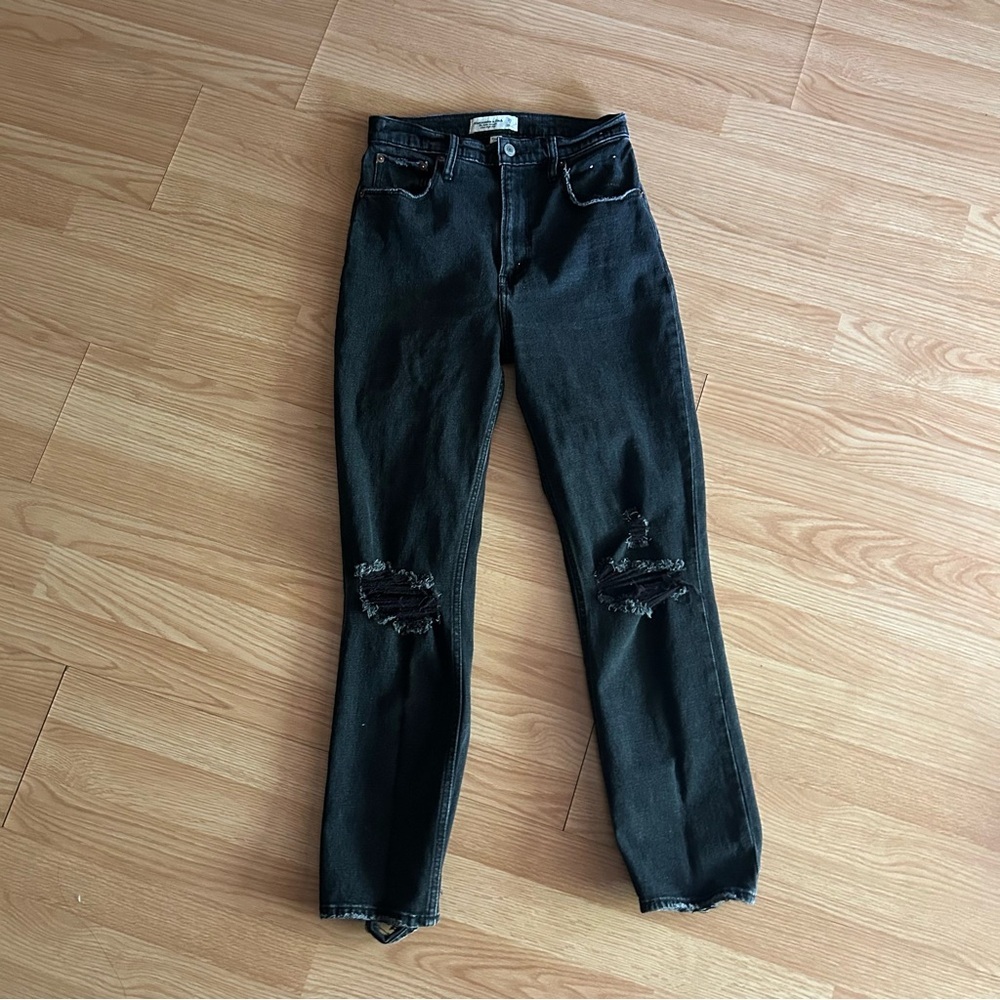 Abercrombie & Fitch Curve Ankle Straight High Rise Jeans Size 26/2 Long